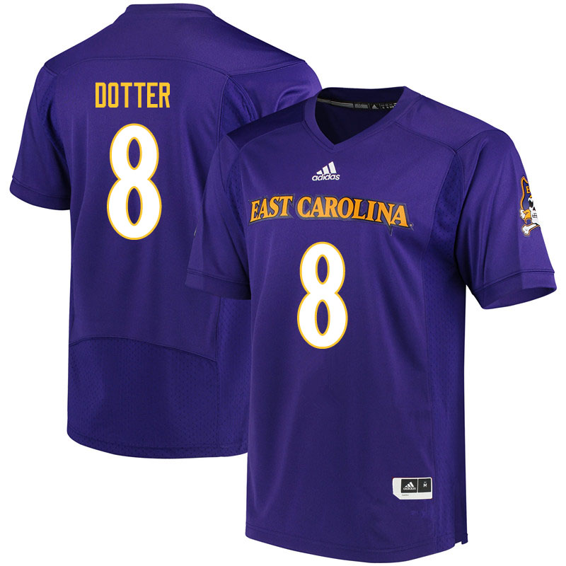 Men #8 Dru Dotter ECU Pirates College Football Jerseys Sale-Purple